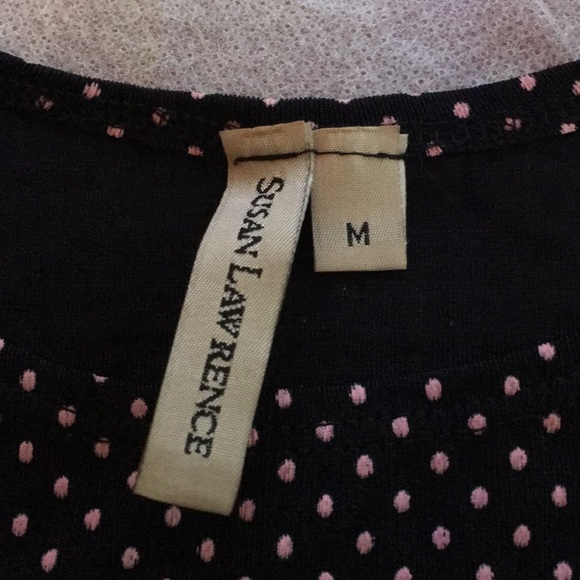 Slinky Black With Pink Polka Dots Shirt - Picture 2 of 4